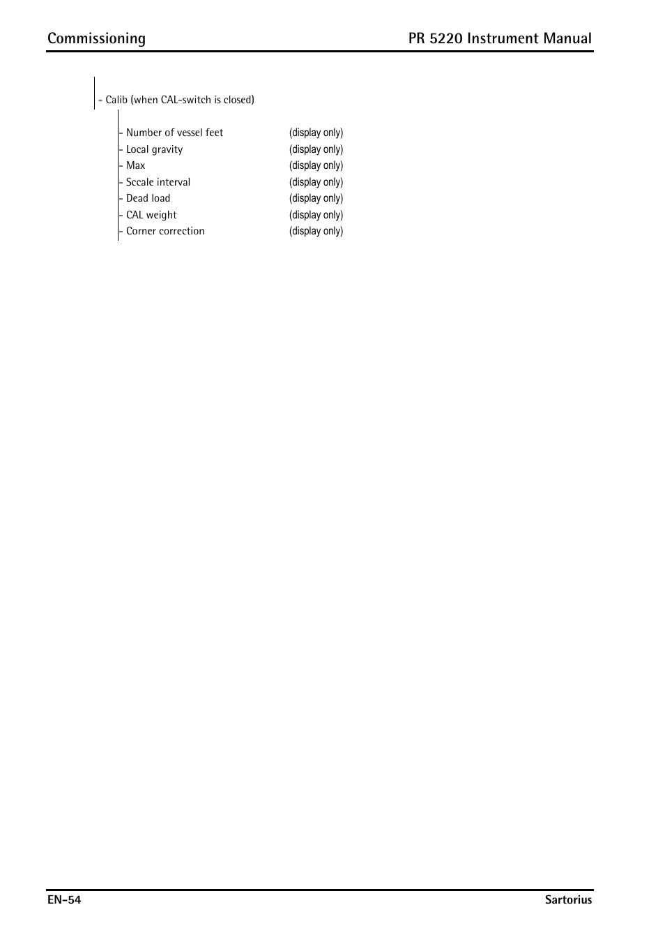 Commissioning, Pr 5220 instrument manual | Rice Lake PR5220 Ethernet Transmitter User Manual | Page 54 / 172