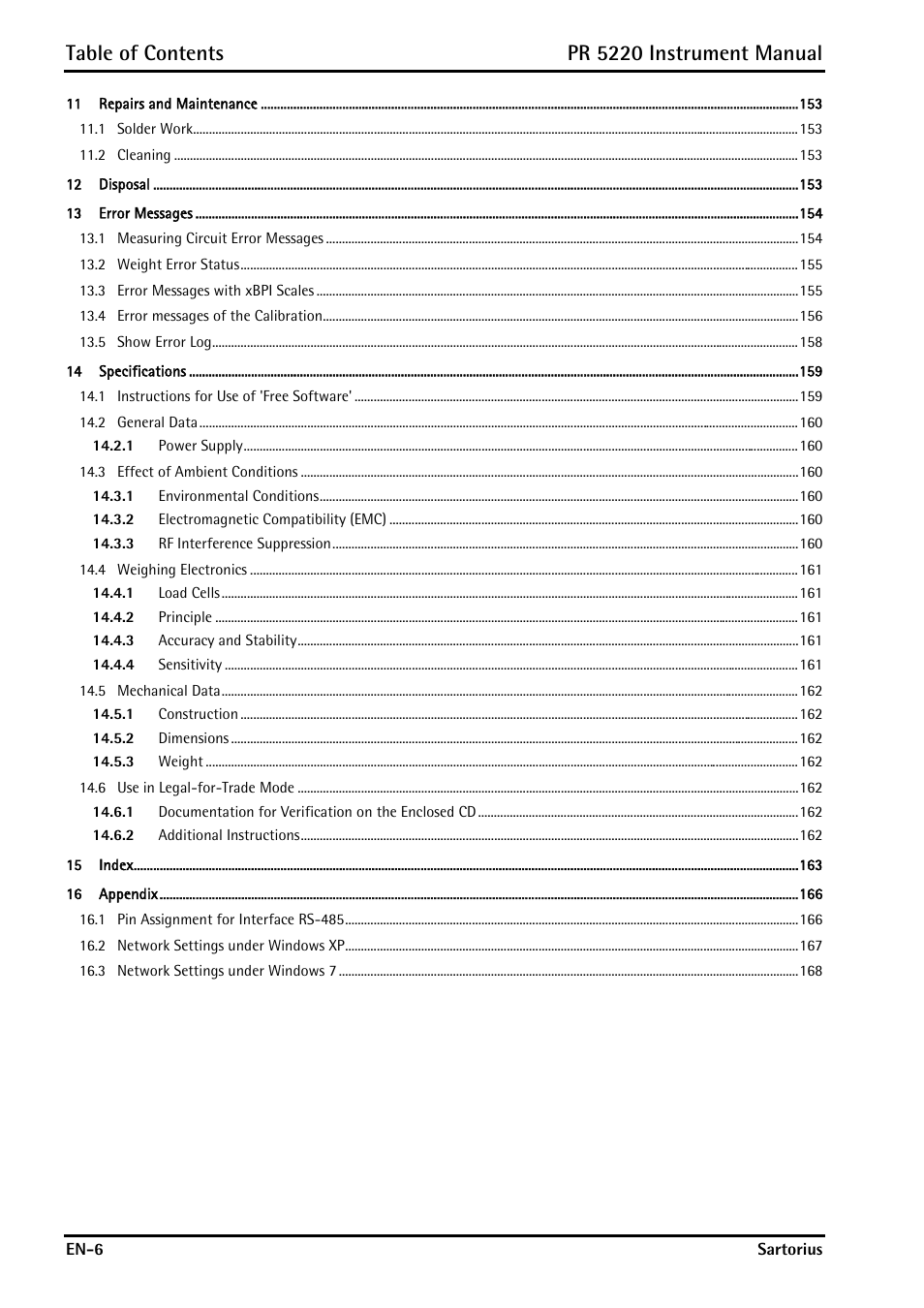 Table of contents pr 5220 instrument manual | Rice Lake PR5220 Ethernet Transmitter User Manual | Page 6 / 172