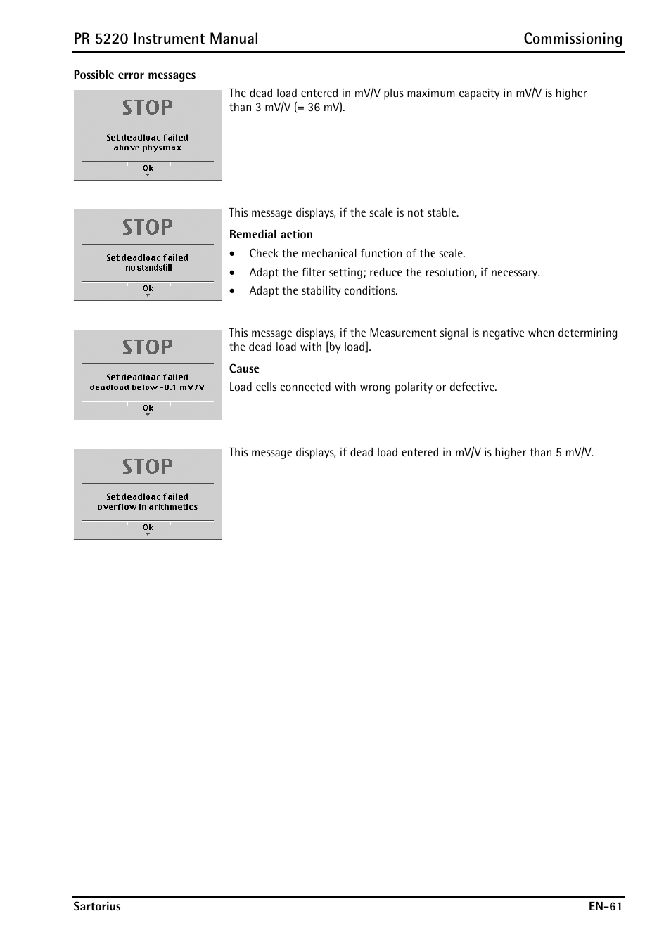 Pr 5220 instrument manual commissioning | Rice Lake PR5220 Ethernet Transmitter User Manual | Page 61 / 172