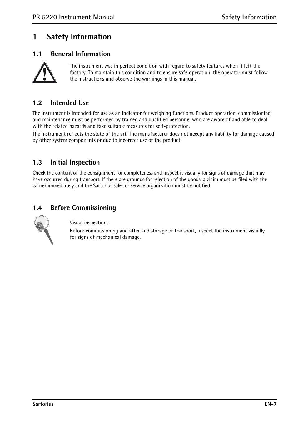 1 safety information, 1 general information, 2 intended use | 3 initial inspection, 4 before commissioning, Safety information, General information, Intended use, Initial inspection, Before commissioning | Rice Lake PR5220 Ethernet Transmitter User Manual | Page 7 / 172