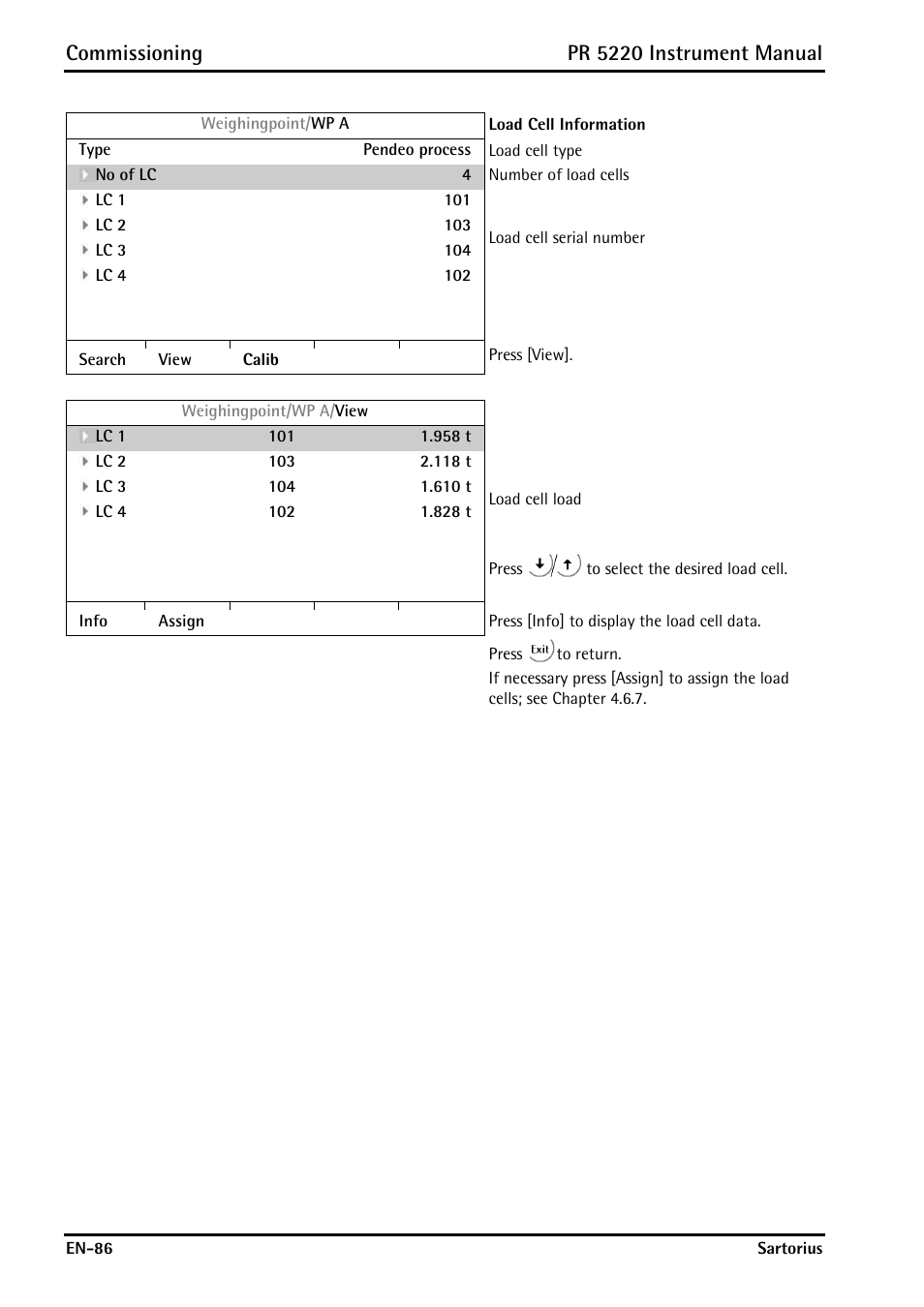 Commissioning, Pr 5220 instrument manual | Rice Lake PR5220 Ethernet Transmitter User Manual | Page 86 / 172