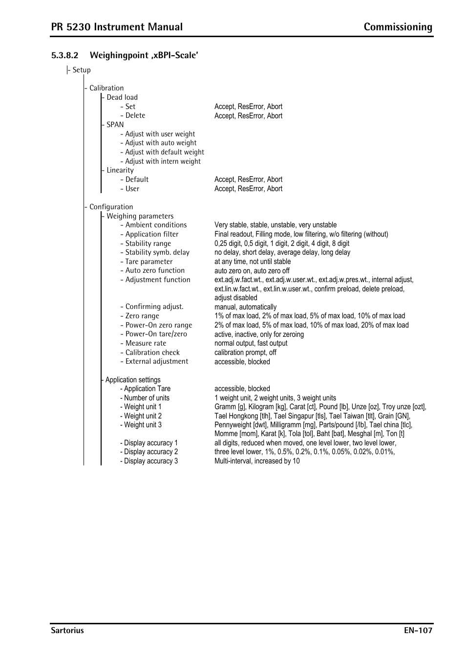 2 weighingpoint ‚xbpi-scale, Er 5.3.8.2, Pr 5230 instrument manual commissioning | Rice Lake PR5230 Fieldbus Transmitter User Manual | Page 107 / 252