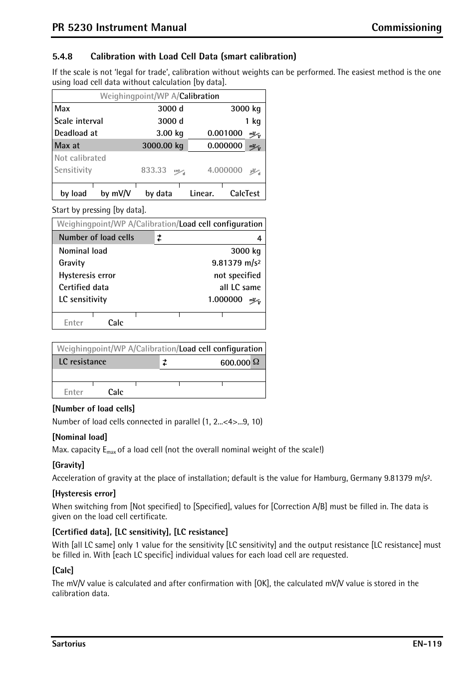 Pr 5230 instrument manual commissioning | Rice Lake PR5230 Fieldbus Transmitter User Manual | Page 119 / 252