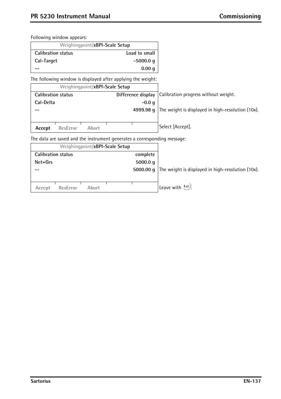 Pr 5230 instrument manual commissioning | Rice Lake PR5230 Fieldbus Transmitter User Manual | Page 137 / 252