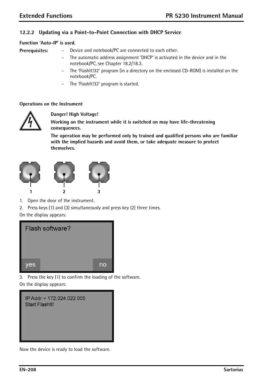 Operations on the instrument, Extended functions, Pr 5230 instrument manual | Rice Lake PR5230 Fieldbus Transmitter User Manual | Page 208 / 252