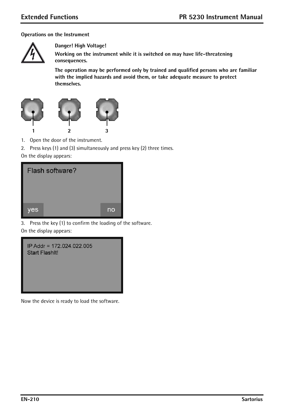 Operations on the instrument, Extended functions, Pr 5230 instrument manual | Rice Lake PR5230 Fieldbus Transmitter User Manual | Page 210 / 252