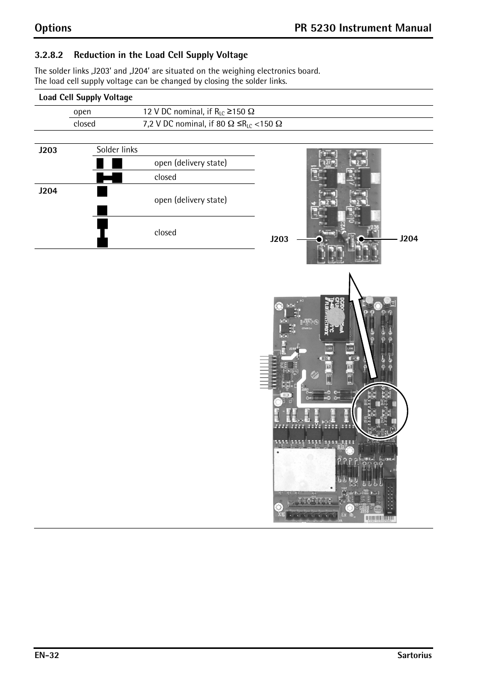 2 reduction in the load cell supply voltage, Options, Pr 5230 instrument manual | Rice Lake PR5230 Fieldbus Transmitter User Manual | Page 32 / 252