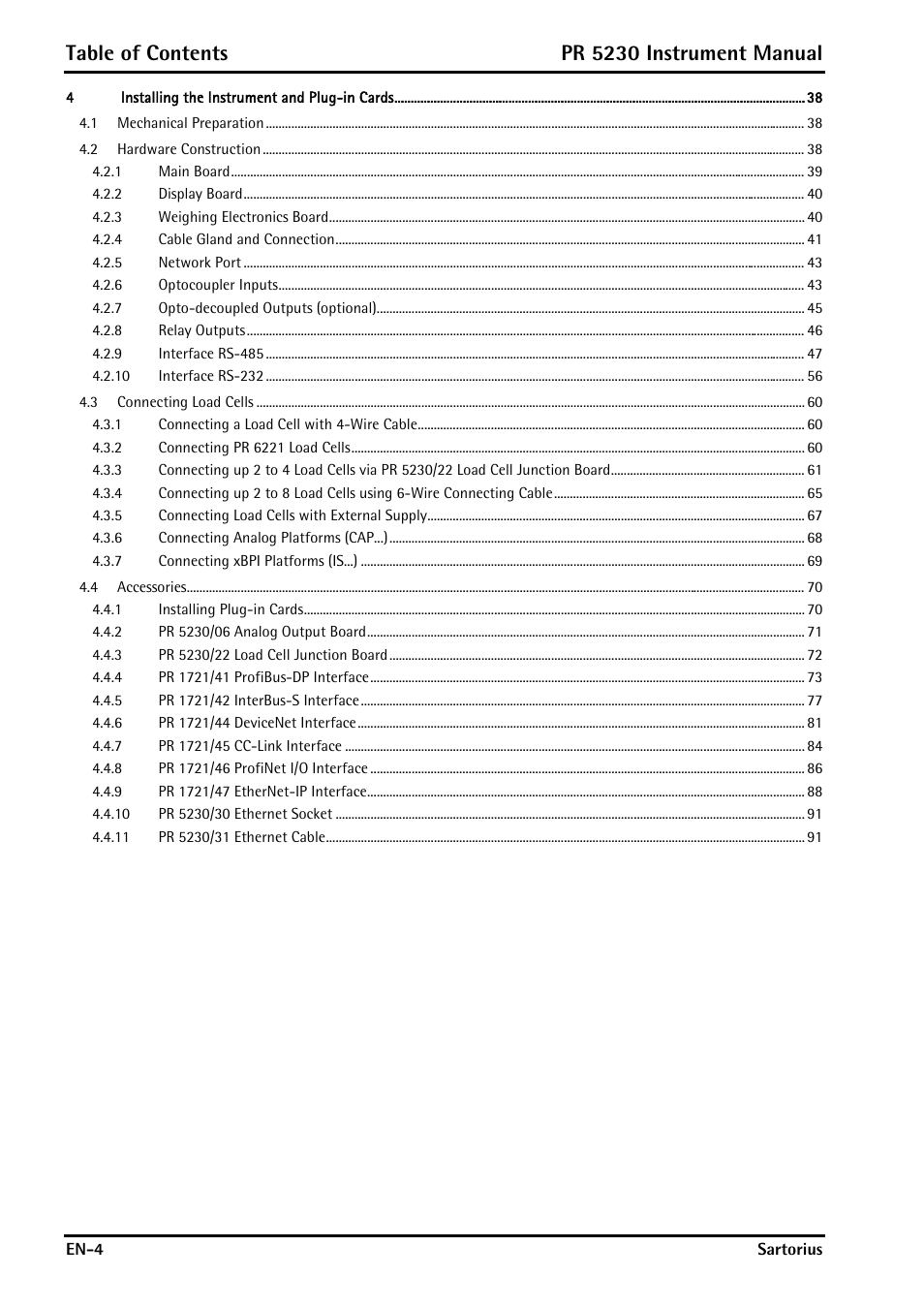 Table of contents pr 5230 instrument manual | Rice Lake PR5230 Fieldbus Transmitter User Manual | Page 4 / 252
