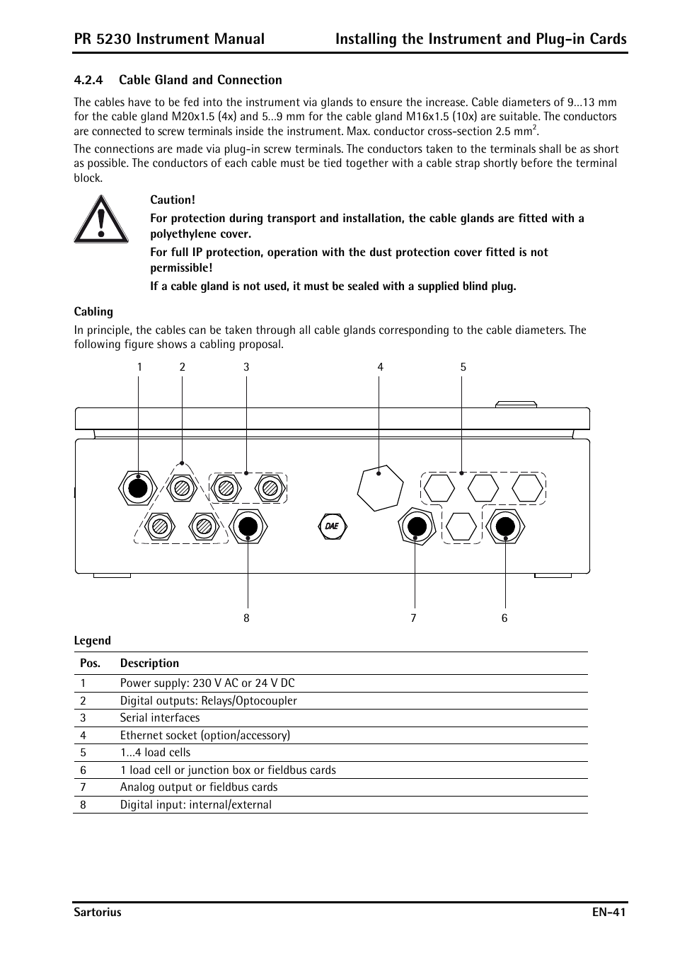 4 cable gland and connection, Cable gland and connection | Rice Lake PR5230 Fieldbus Transmitter User Manual | Page 41 / 252