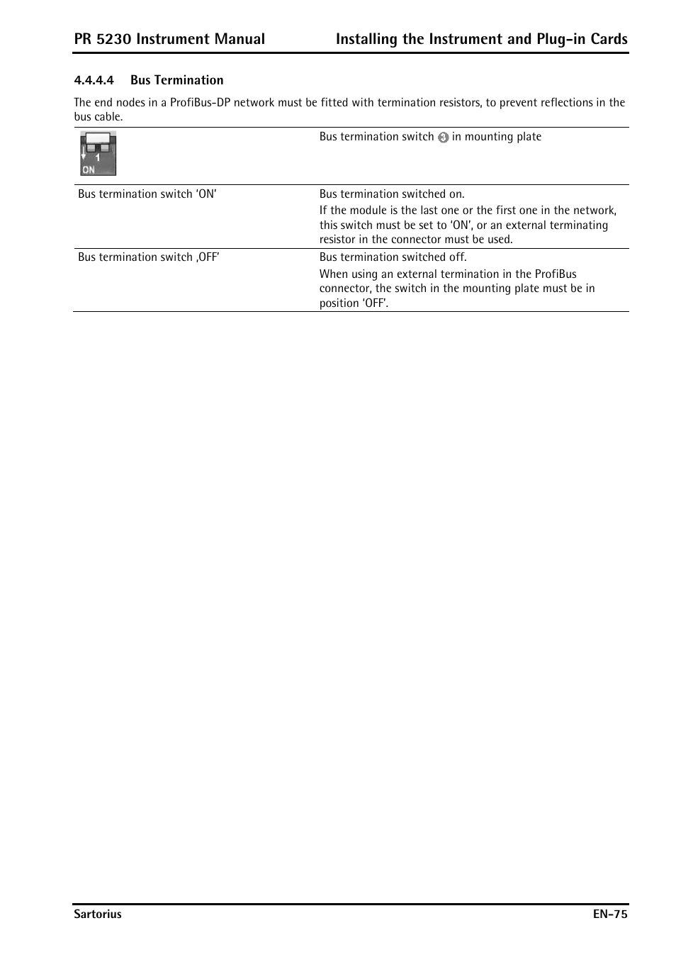 4 bus termination | Rice Lake PR5230 Fieldbus Transmitter User Manual | Page 75 / 252