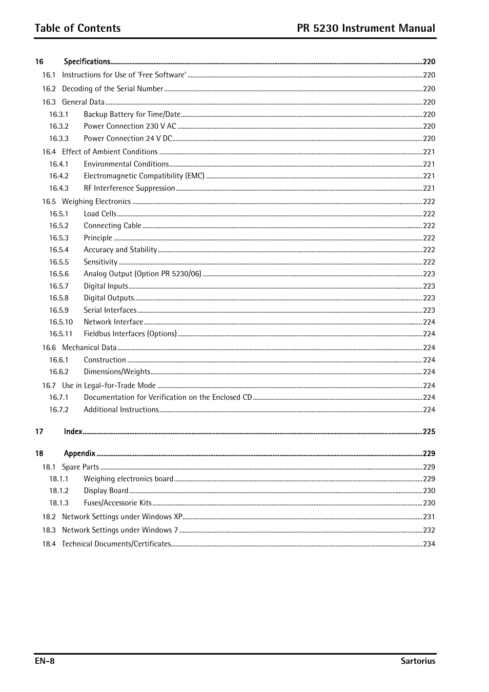 Table of contents pr 5230 instrument manual | Rice Lake PR5230 Fieldbus Transmitter User Manual | Page 8 / 252