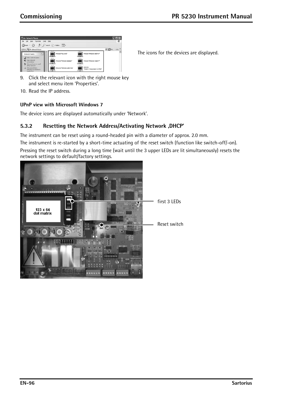Upnp view with microsoft windows 7, Commissioning, Pr 5230 instrument manual | Rice Lake PR5230 Fieldbus Transmitter User Manual | Page 96 / 252