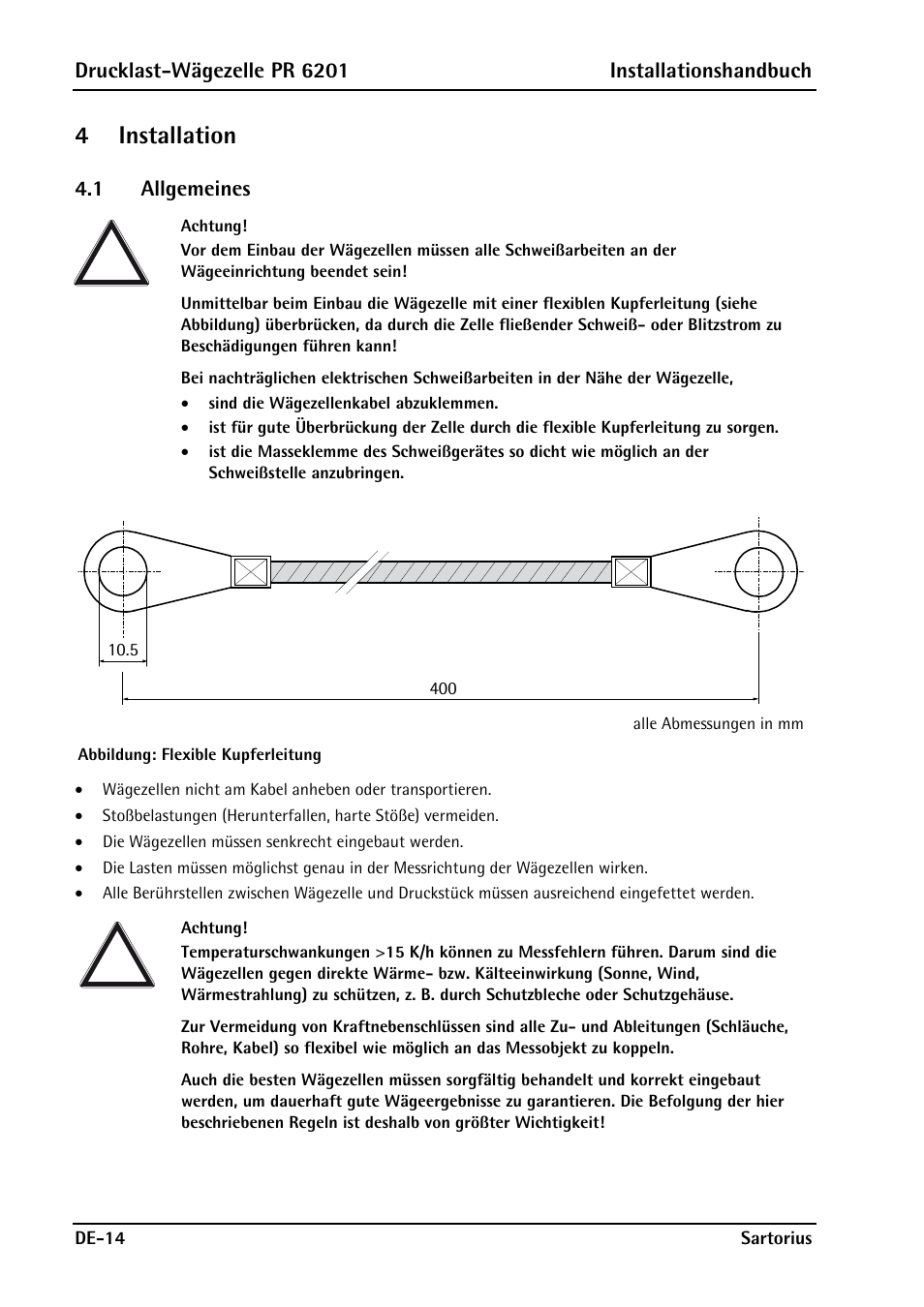 4 installation, 1 allgemeines, 4installation | Rice Lake PR6201 Zinc-Plated Steel Star Mount Kits User Manual | Page 42 / 86