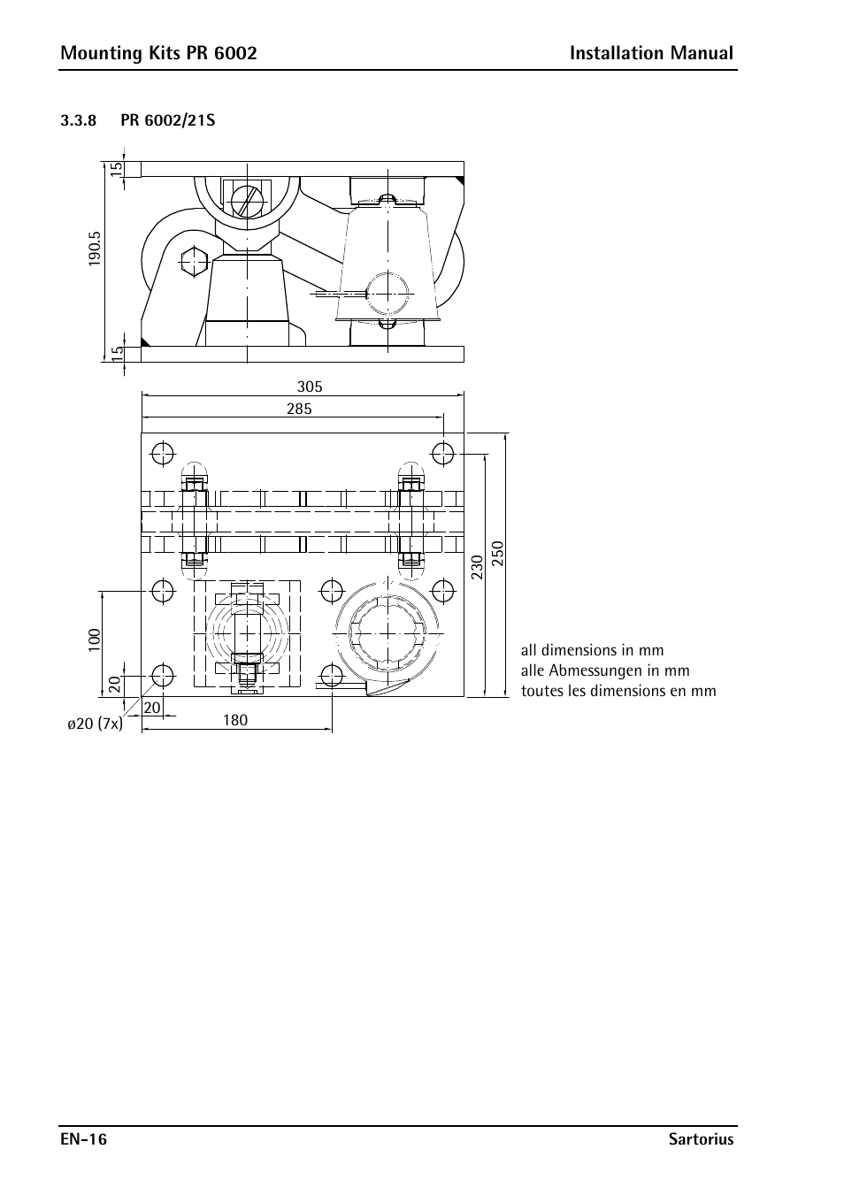 8 pr 6002/21s | Rice Lake PR6202 Hygienic Weigh Module Kits User Manual | Page 18 / 70