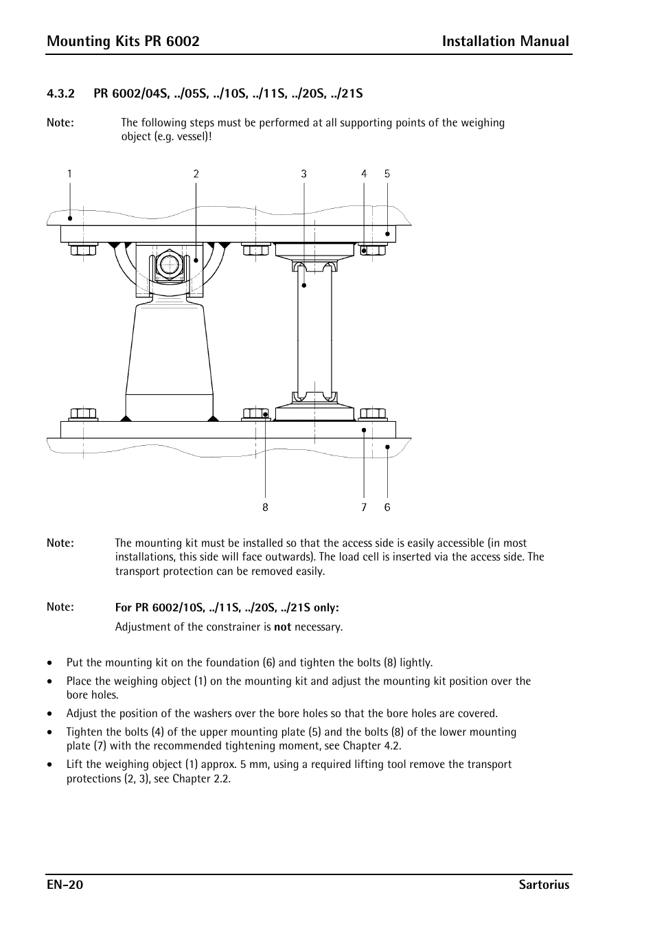 Mounting kits pr 6002 installation manual | Rice Lake PR6202 Hygienic Weigh Module Kits User Manual | Page 22 / 70