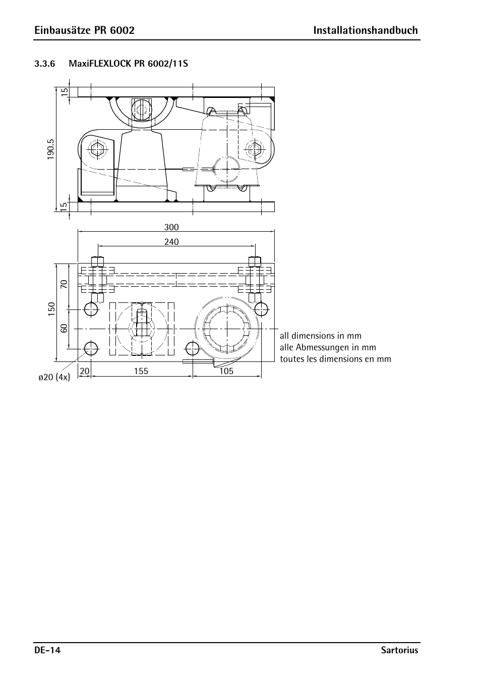 6 maxiflexlock pr 6002/11s, Maxiflexlock pr 6002/11s | Rice Lake PR6202 Hygienic Weigh Module Kits User Manual | Page 38 / 70