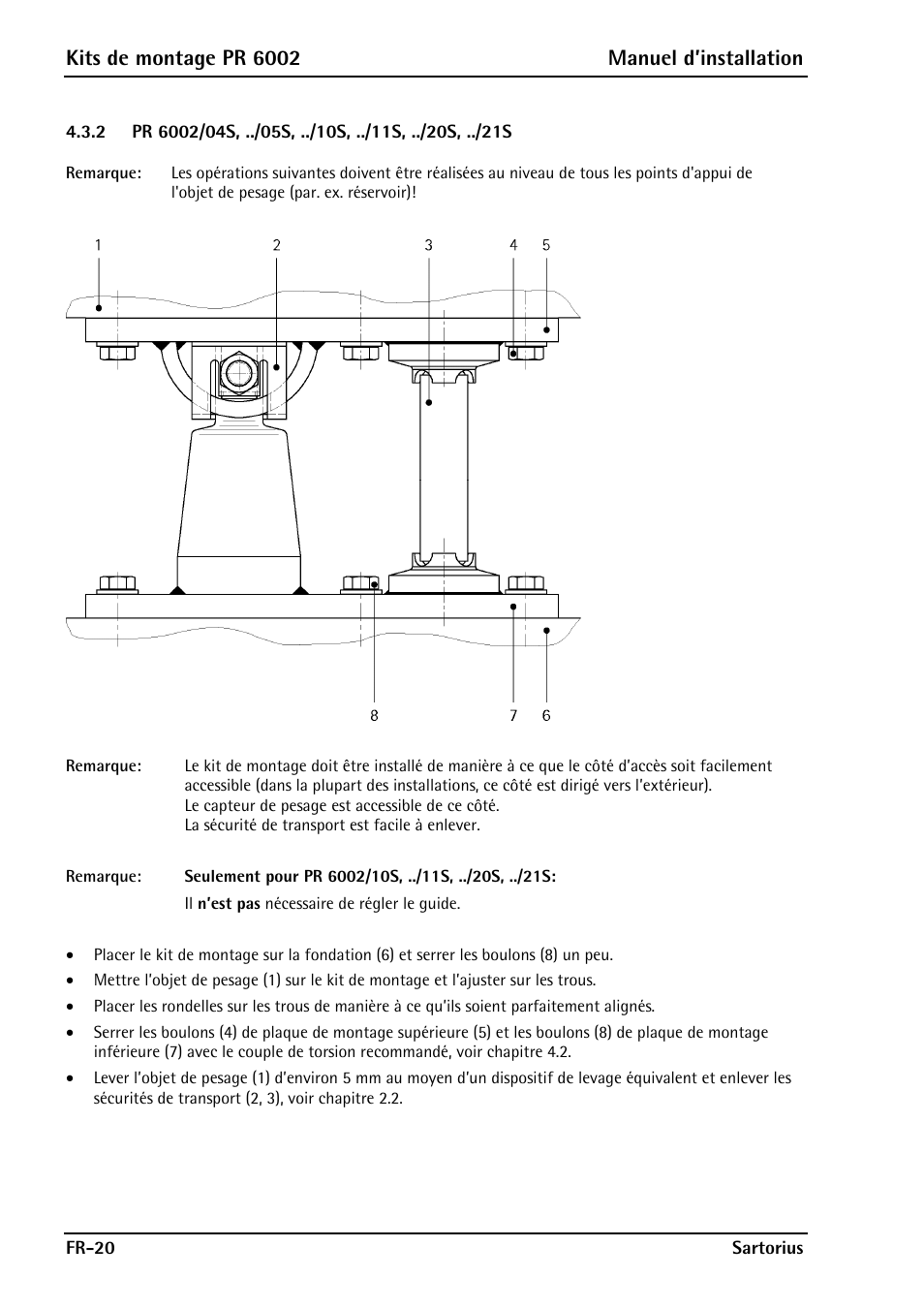 Kits de montage pr 6002 manuel d’installation | Rice Lake PR6202 Hygienic Weigh Module Kits User Manual | Page 66 / 70