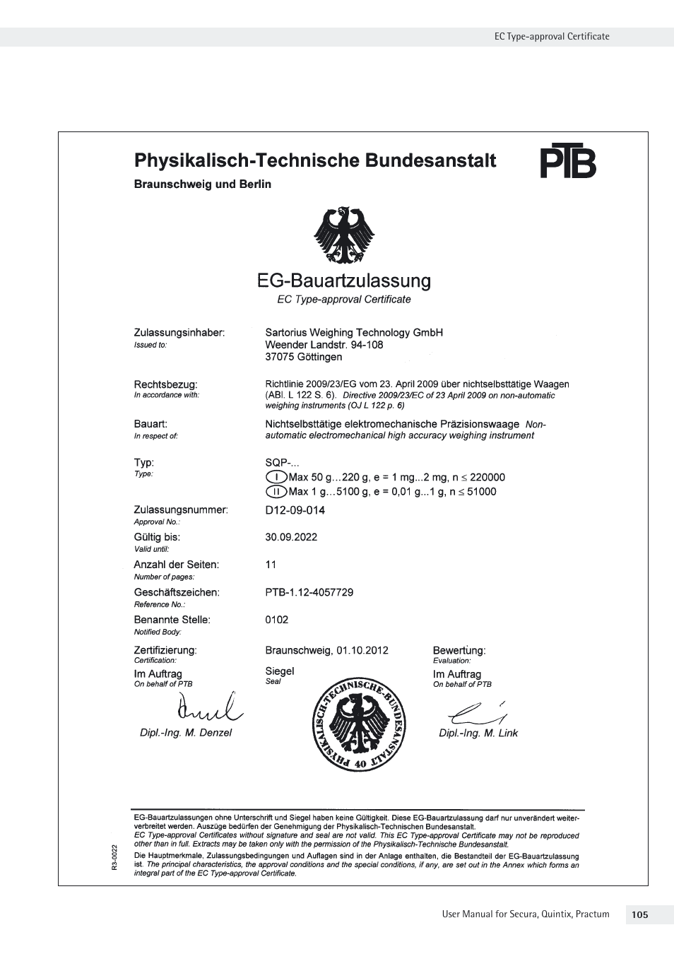 Ec type-approval certificate | Rice Lake Secura - Quintix and Practum Series - User Manual User Manual | Page 105 / 108