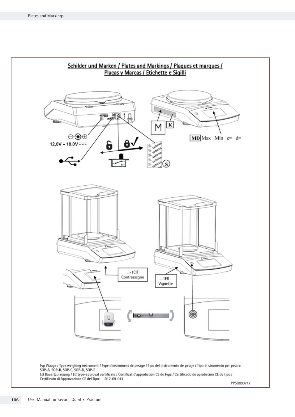 Plates and markings | Rice Lake Secura - Quintix and Practum Series - User Manual User Manual | Page 106 / 108