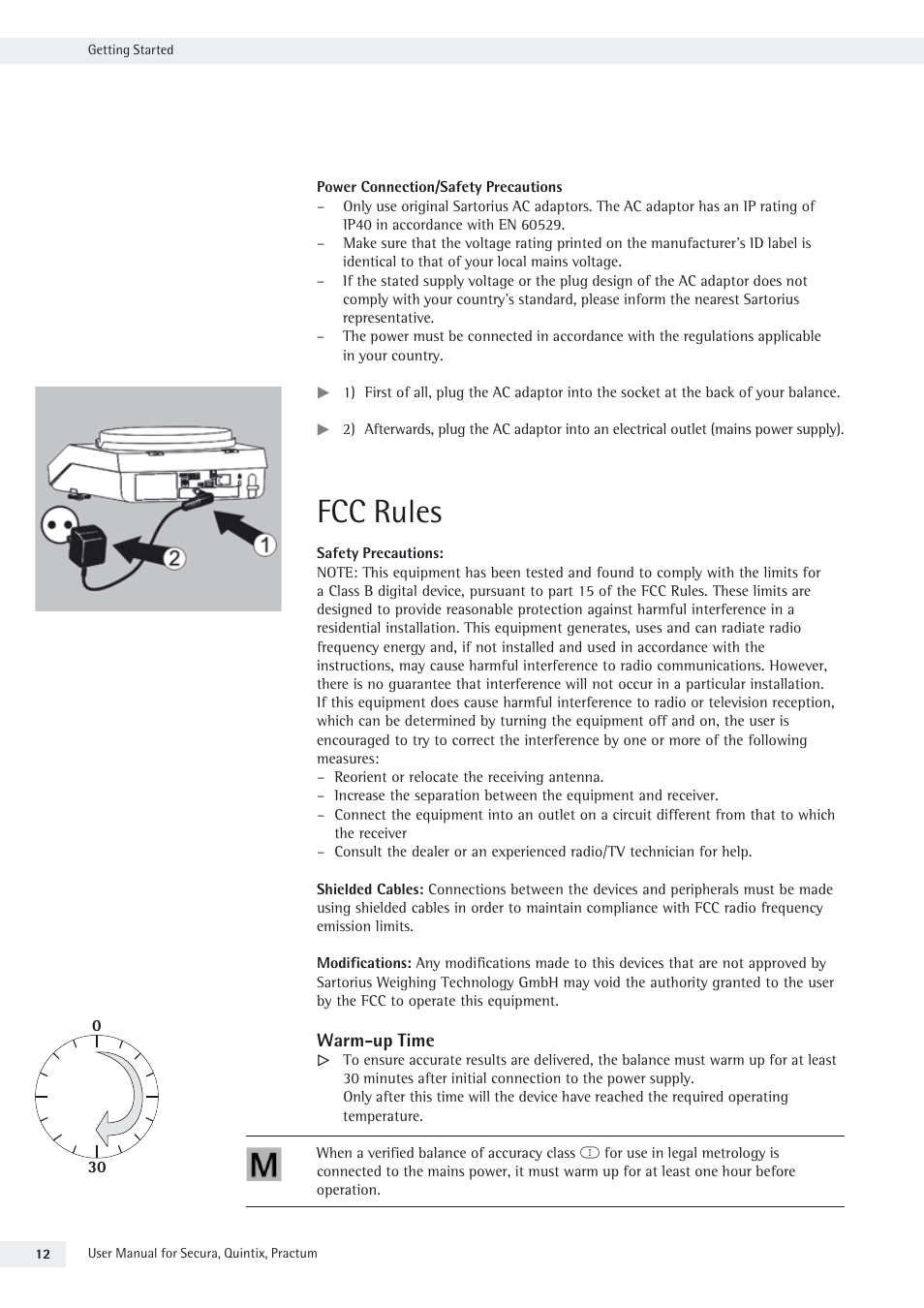 Warm-up time, Fcc rules | Rice Lake Secura - Quintix and Practum Series - User Manual User Manual | Page 12 / 108
