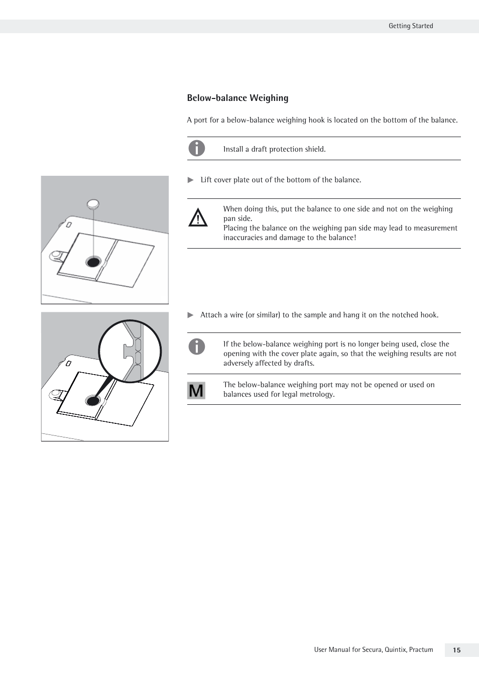 Below-balance weighing | Rice Lake Secura - Quintix and Practum Series - User Manual User Manual | Page 15 / 108