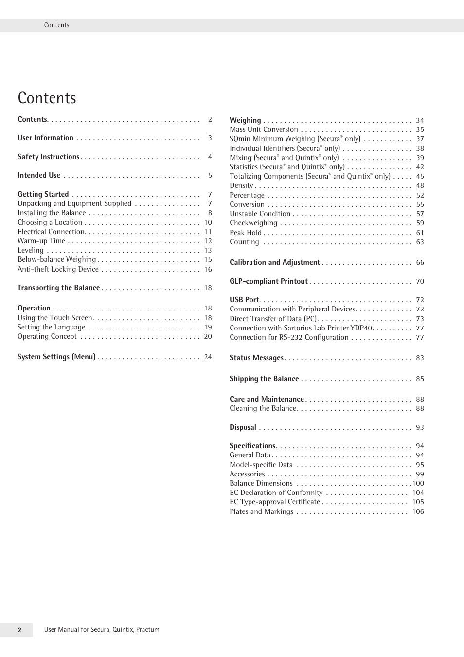 Rice Lake Secura - Quintix and Practum Series - User Manual User Manual | Page 2 / 108