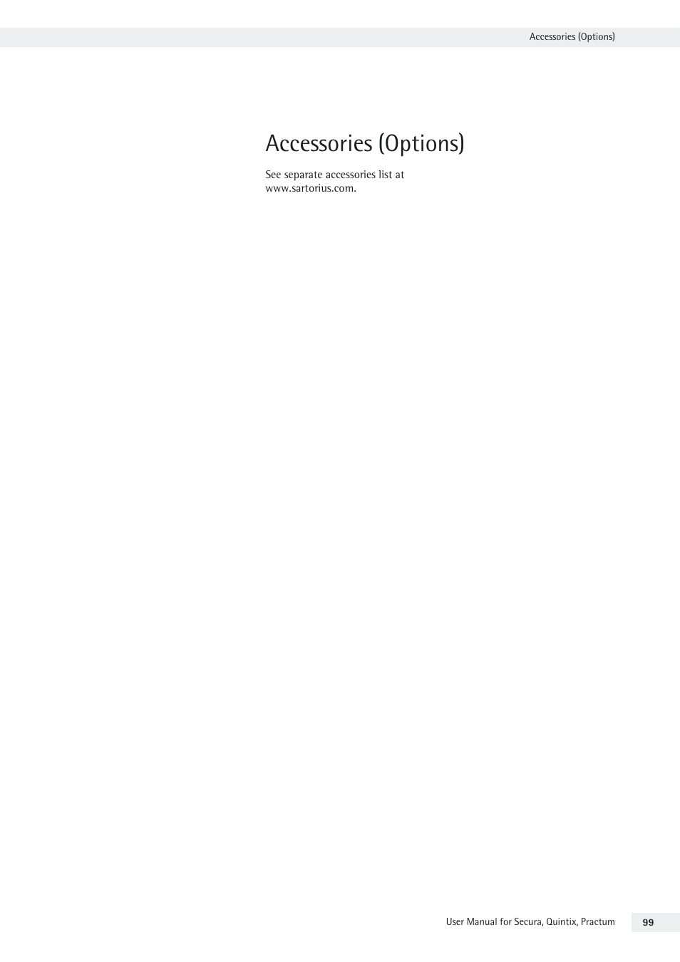 Accessories (options) | Rice Lake Secura - Quintix and Practum Series - User Manual User Manual | Page 99 / 108