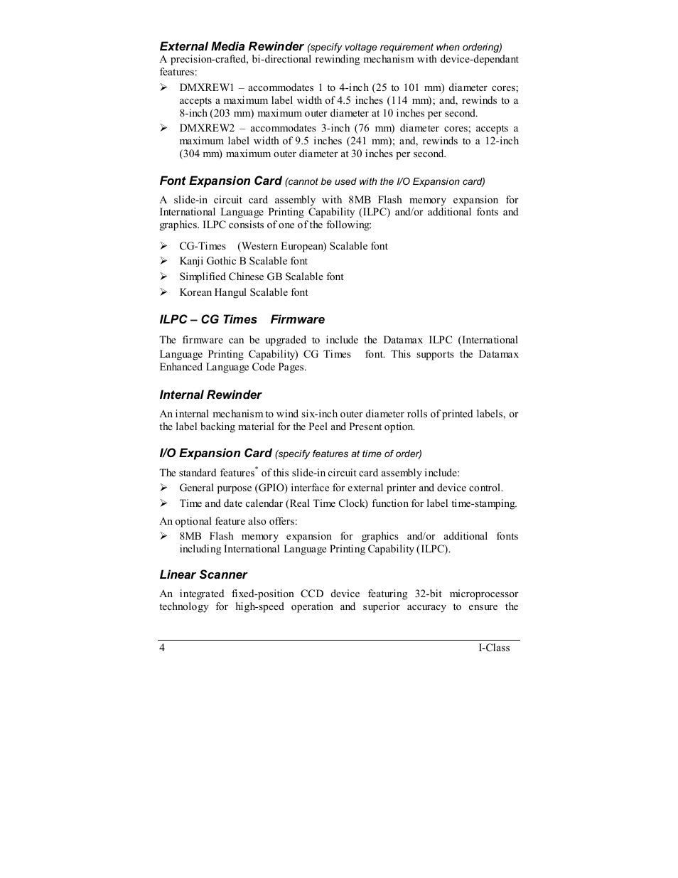 Rice Lake Datamax-ONeil I-Class Printer User Manual | Page 14 / 146