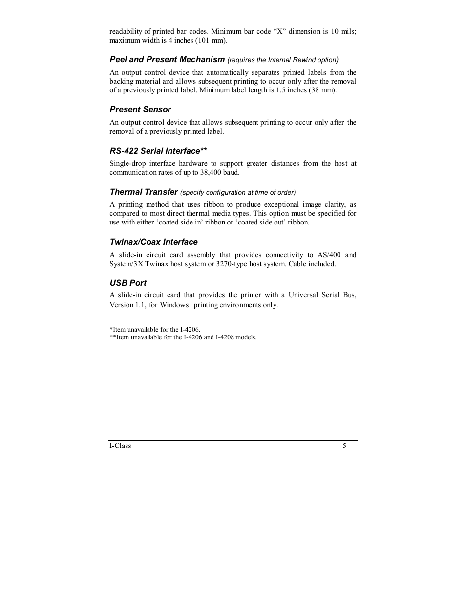Rice Lake Datamax-ONeil I-Class Printer User Manual | Page 15 / 146