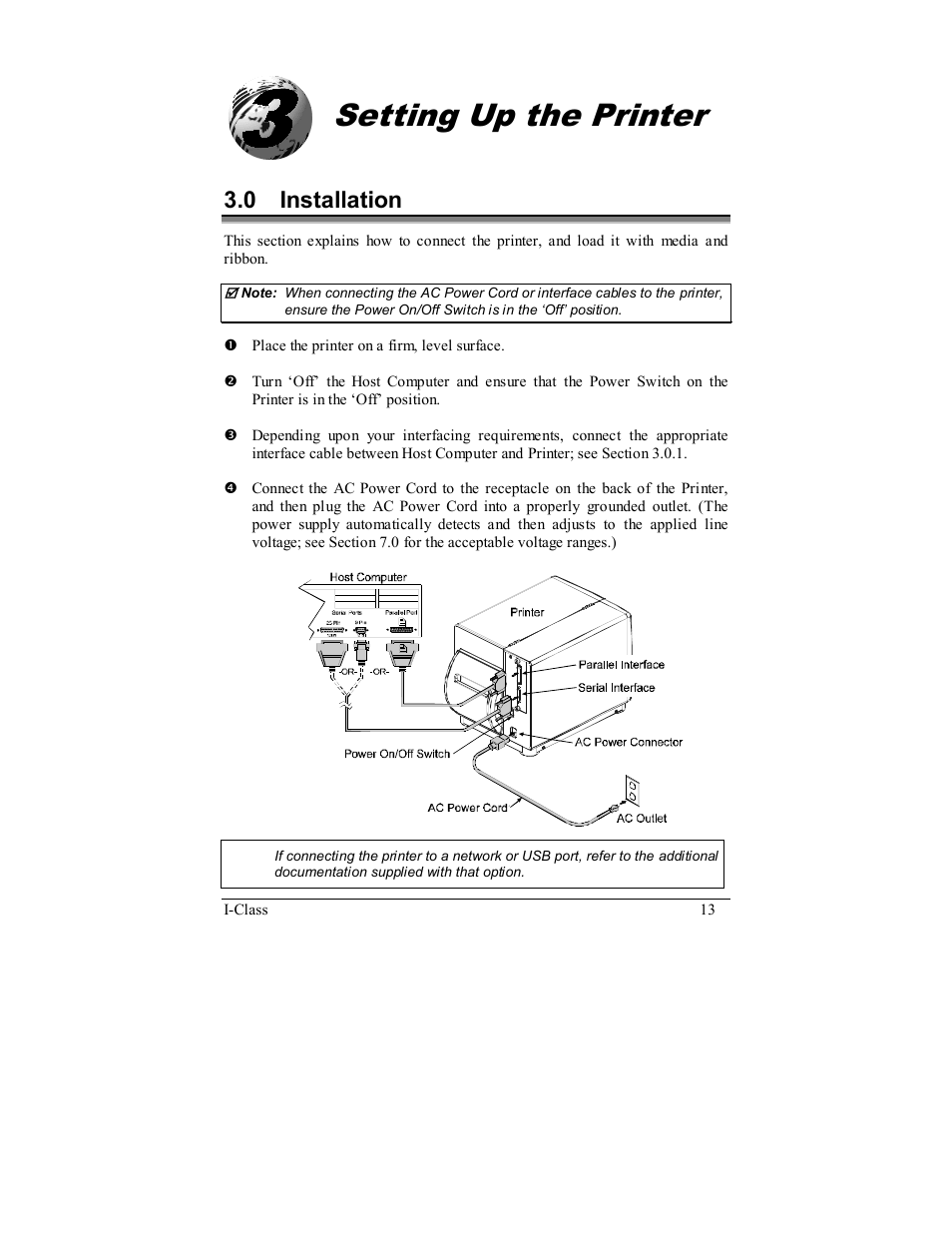 Setting up the printer, 0 installation | Rice Lake Datamax-ONeil I-Class Printer User Manual | Page 23 / 146