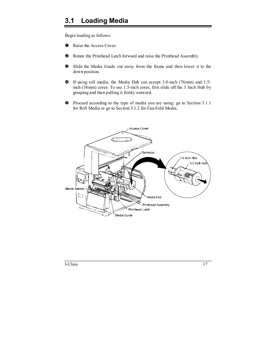 1 loading media | Rice Lake Datamax-ONeil I-Class Printer User Manual | Page 27 / 146