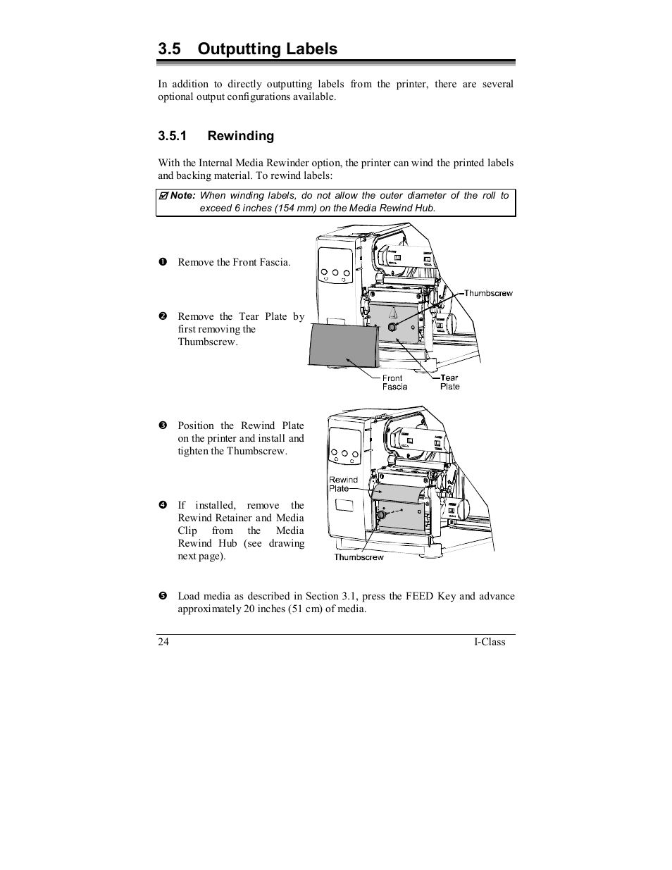 5 outputting labels | Rice Lake Datamax-ONeil I-Class Printer User Manual | Page 34 / 146