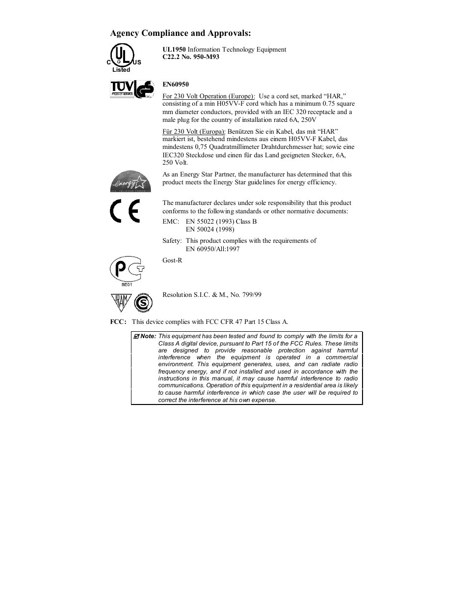 Agency compliance and approvals | Rice Lake Datamax-ONeil I-Class Printer User Manual | Page 4 / 146
