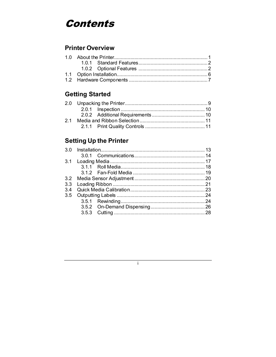 Rice Lake Datamax-ONeil I-Class Printer User Manual | Page 7 / 146