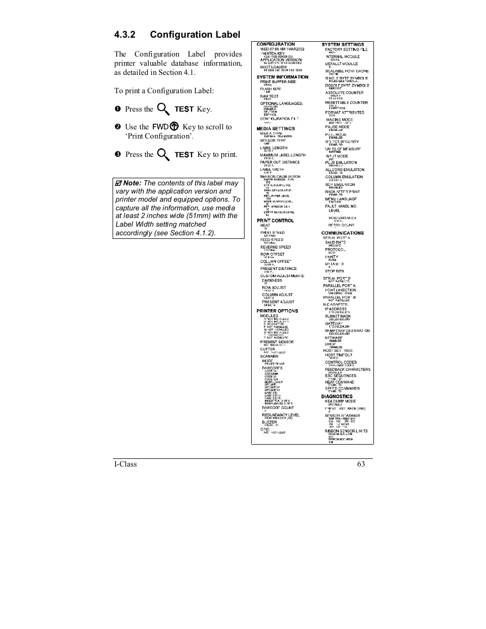 Rice Lake Datamax-ONeil I-Class Printer User Manual | Page 73 / 146