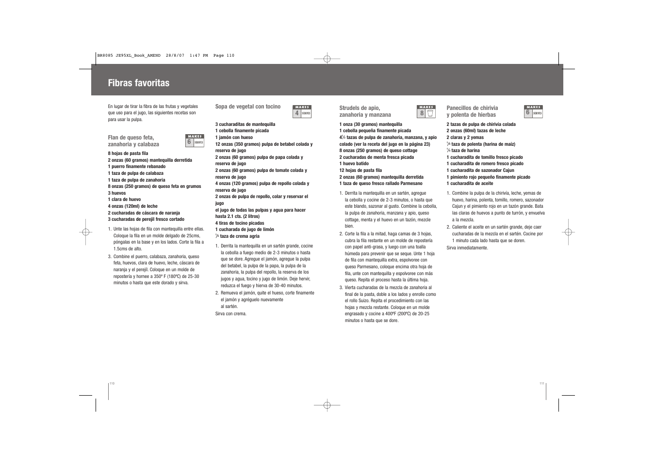 Fibras favoritas | Breville JUICE FOUNTAIN JE95XL User Manual | Page 56 / 58