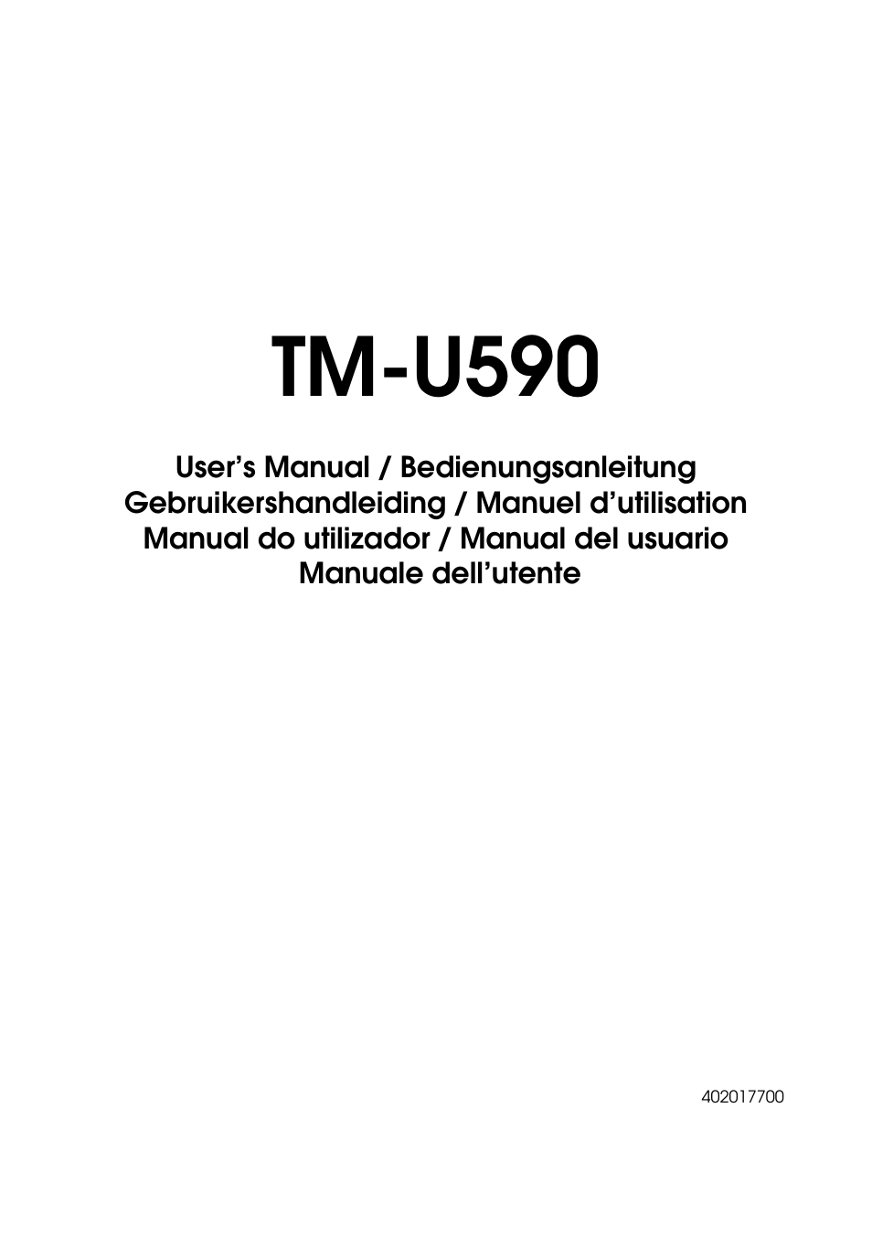 Rice Lake EPSON TM-U590 User Manual | 56 pages