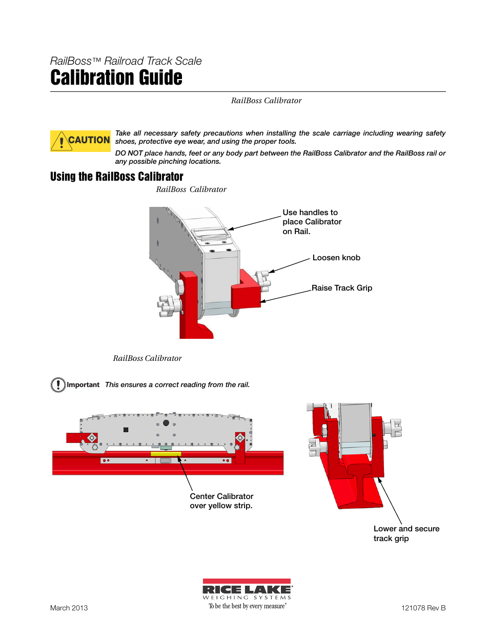 Rice Lake RailBoss Rail Scales - Calibration Guide User Manual | 5 pages