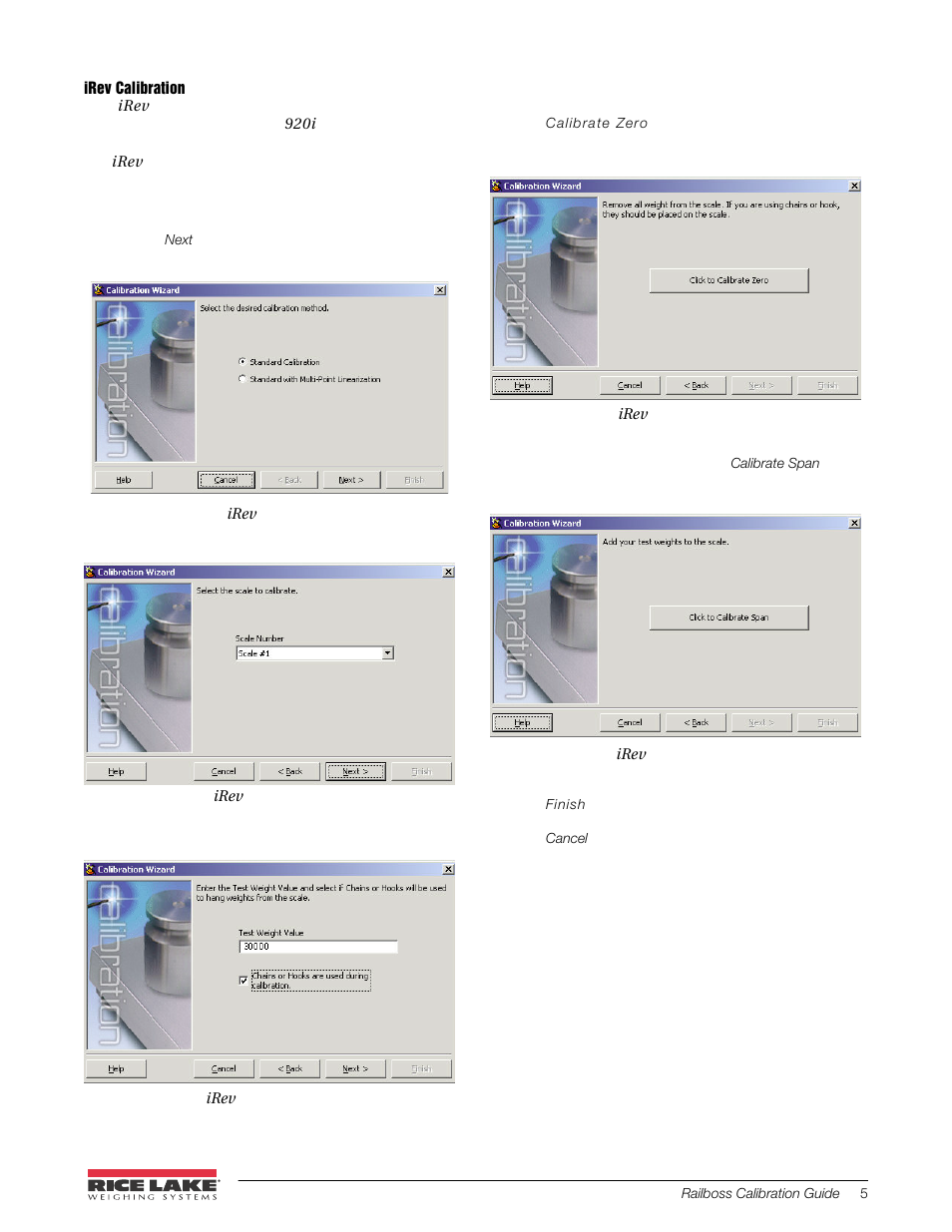 Irev calibration | Rice Lake RailBoss Rail Scales - Calibration Guide User Manual | Page 5 / 5