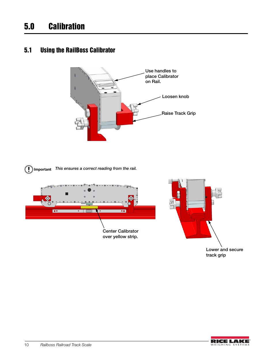 0 calibration, 1 using the railboss calibrator, Calibration | Rice Lake RailBoss Rail Scales - Installation Manual User Manual | Page 14 / 22