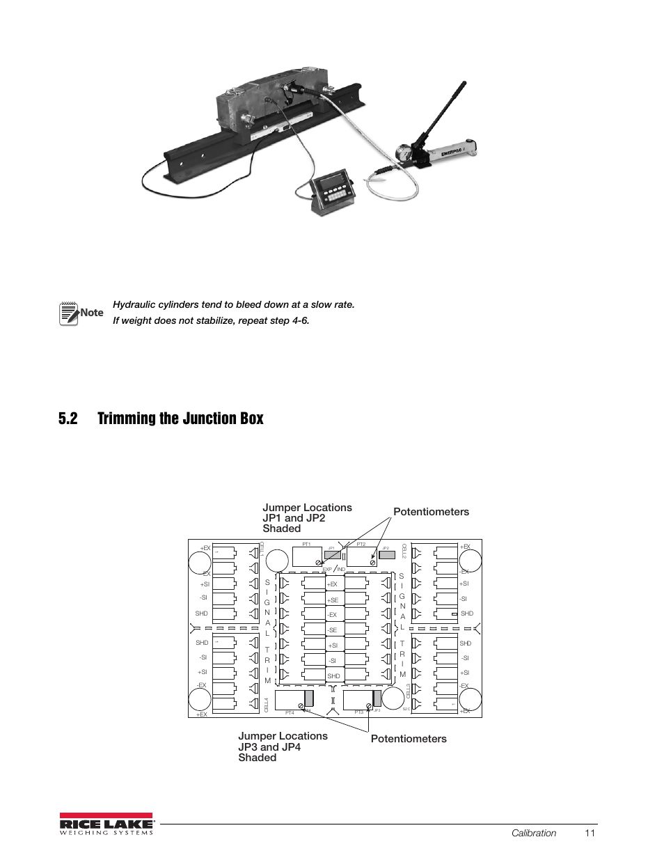 2 trimming the junction box, Calibration 11 | Rice Lake RailBoss Rail Scales - Installation Manual User Manual | Page 15 / 22