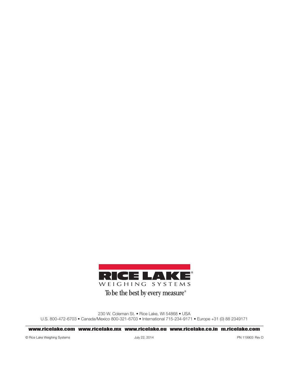 Rice Lake RailBoss Rail Scales - Installation Manual User Manual | Page 22 / 22