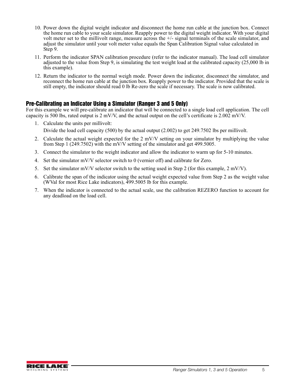 Rice Lake Simulators User Manual | Page 9 / 16