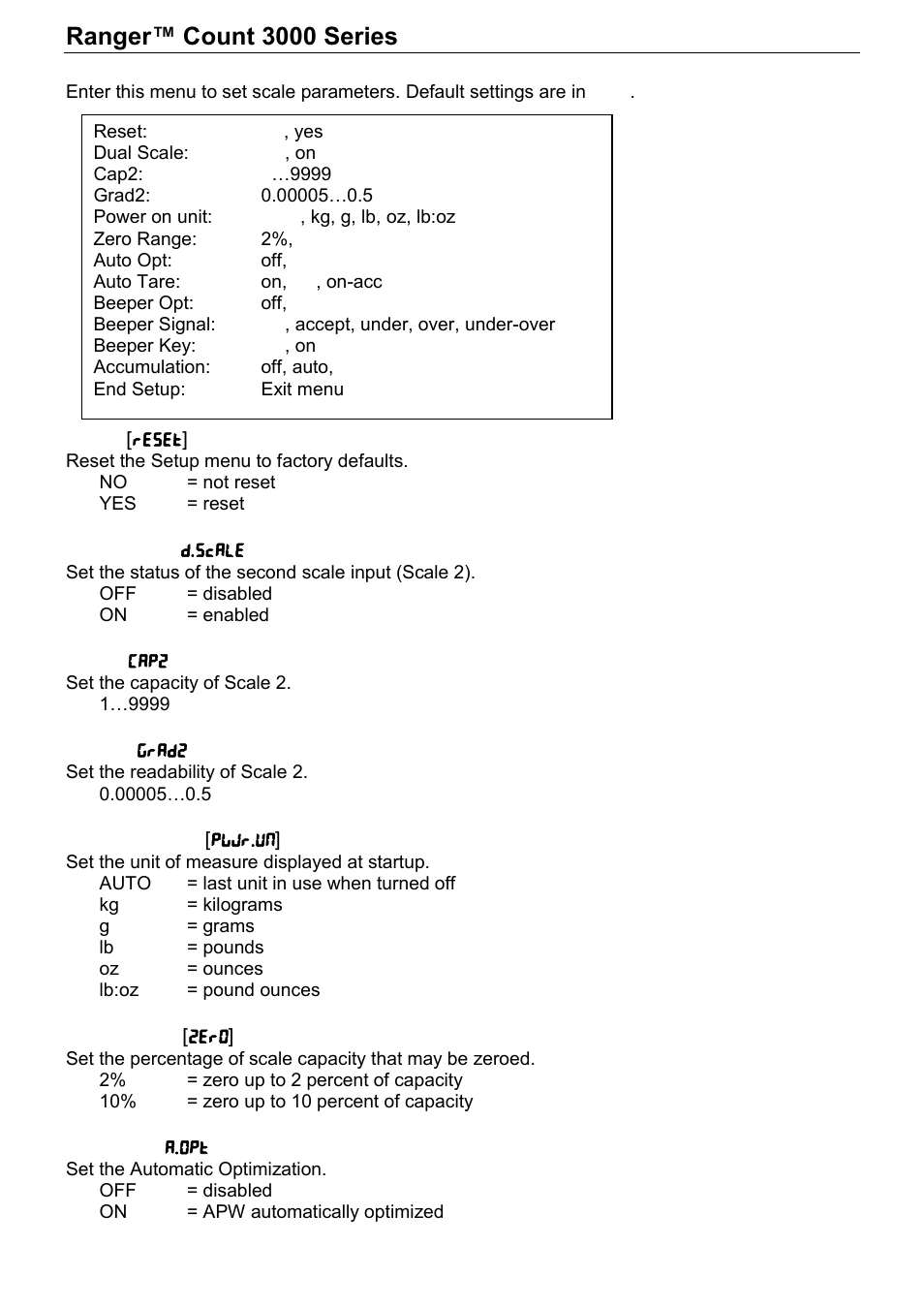 Rice Lake Ranger Count 3000 Series, Ohaus User Manual | Page 17 / 40