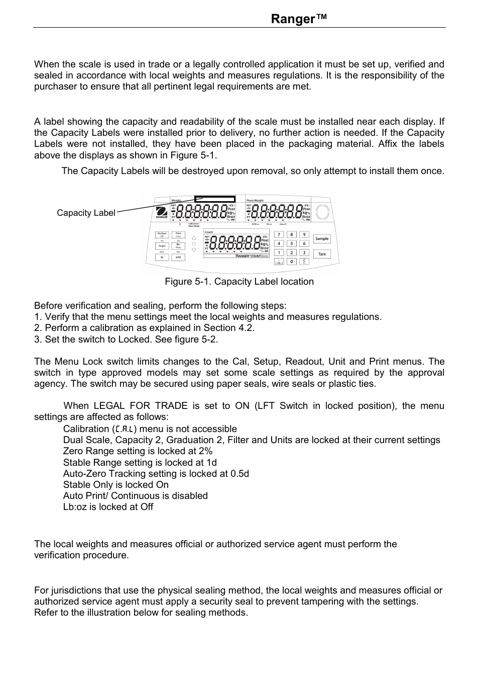 Series 5. legal for trade | Rice Lake Ranger Count 3000 Series, Ohaus User Manual | Page 28 / 40