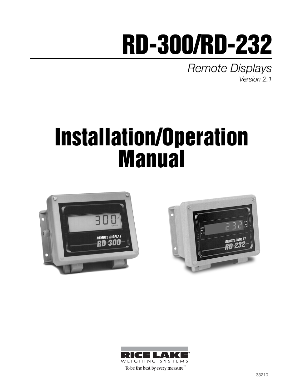 Rice Lake RD-300 Remote Display User Manual | 22 pages