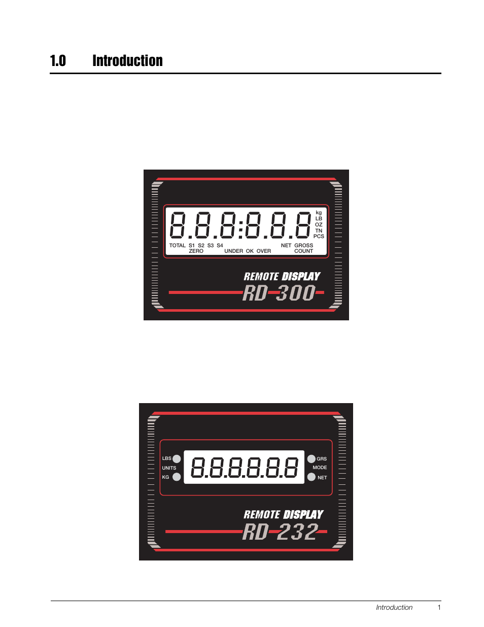 0 introduction | Rice Lake RD-300 Remote Display User Manual | Page 3 / 22