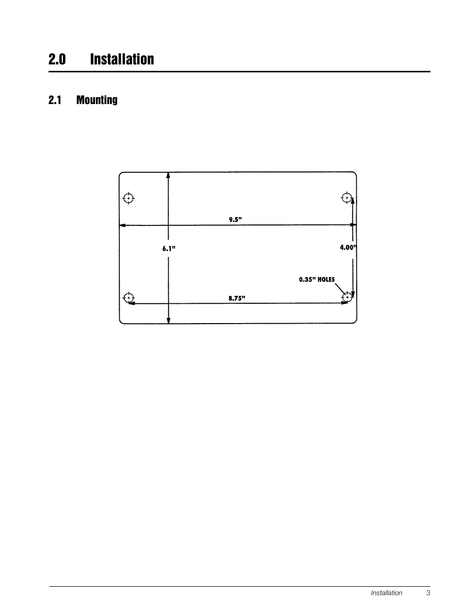 0 installation | Rice Lake RD-300 Remote Display User Manual | Page 5 / 22