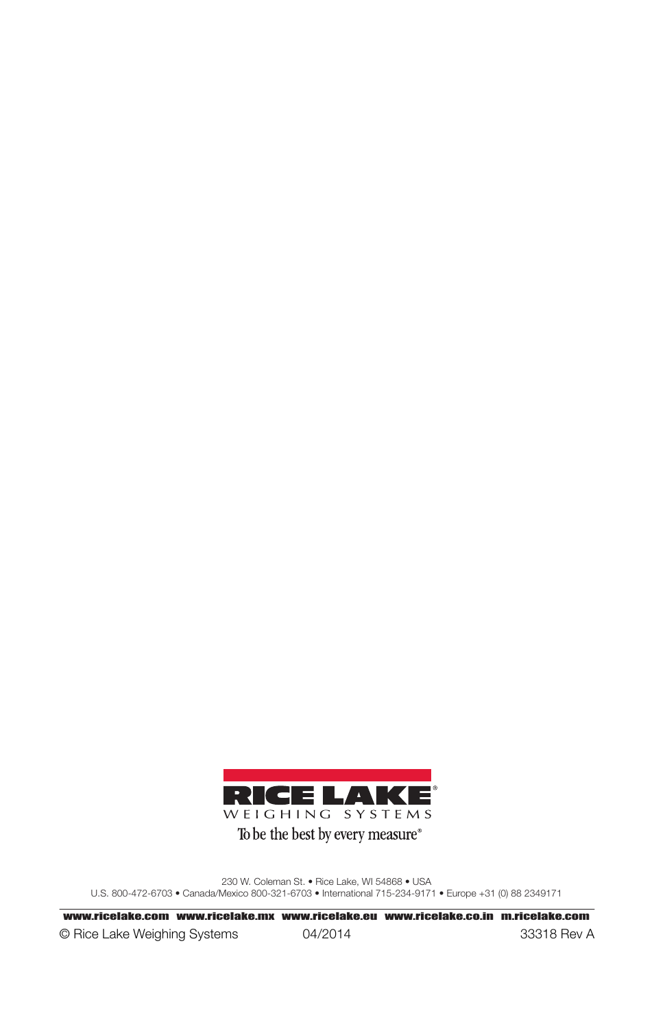 Rice Lake SURVIVOR 1700HE Weigh Module Kit User Manual | Page 20 / 20