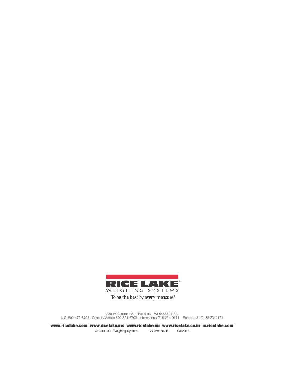 Rice Lake Farm Bars - U Series Universal Weighbars User Manual | Page 18 / 18